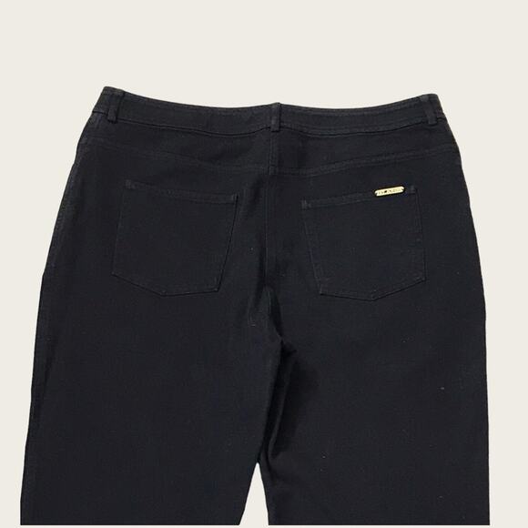 St. John Black Denim Jeans High Rise Boot Cut Straight Yellow Label - Picture 6 of 7